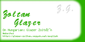 zoltan glazer business card